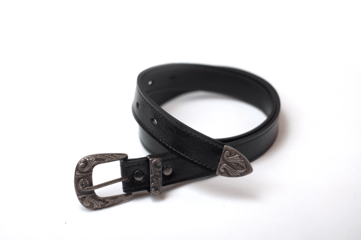 Shimmering Black Patent Leather Belt