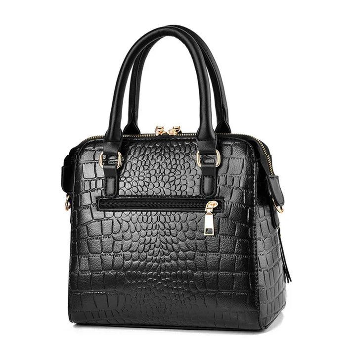 Crocodile Embossed Leather Bag